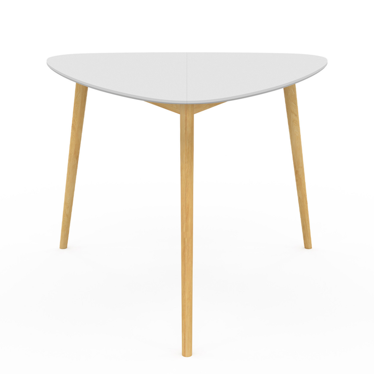 ID MARKET Table à manger GAIA 4 personnes plateau blanc pieds bois 110 cm
