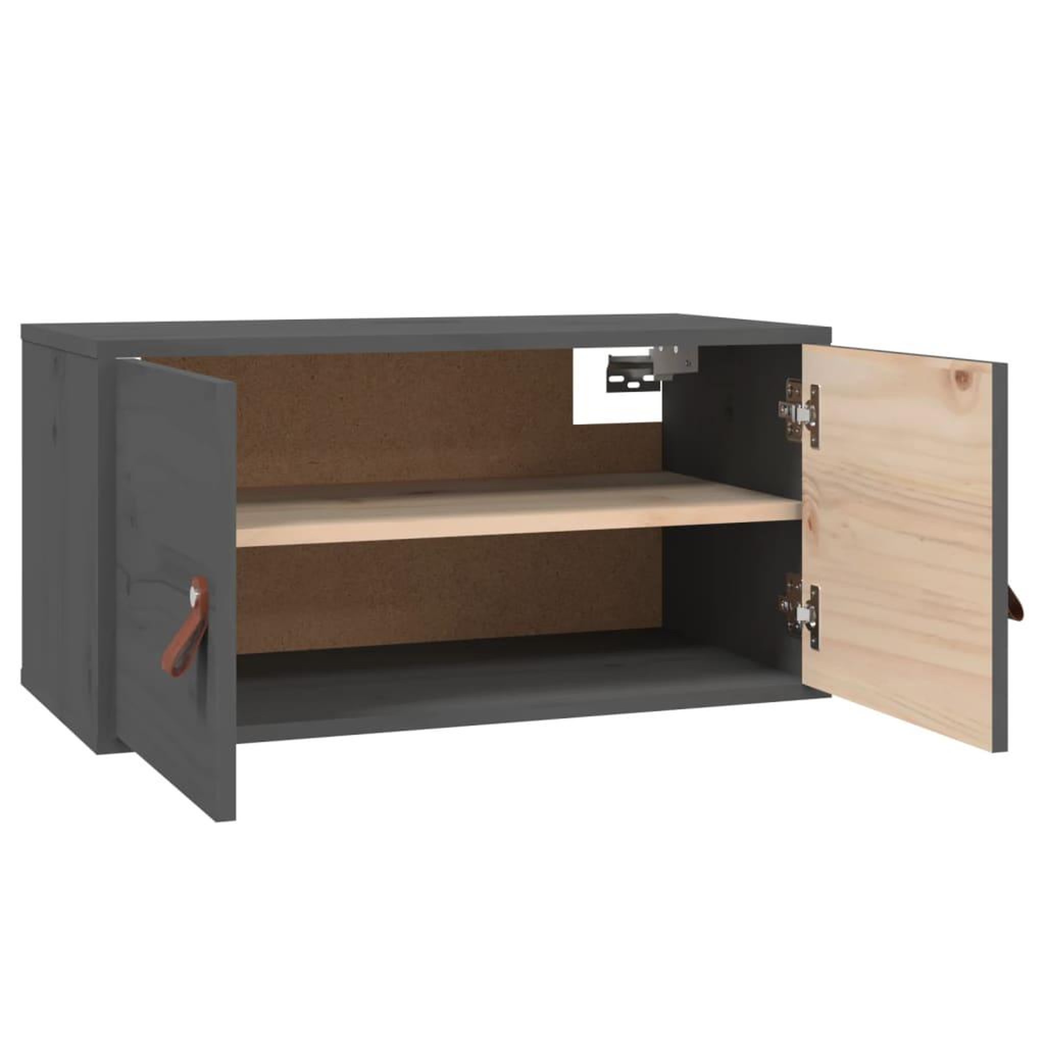 Voir la diapositive 5 : VIDAXL Armoire murale Gris 60x30x30 cm Bois de pin massif