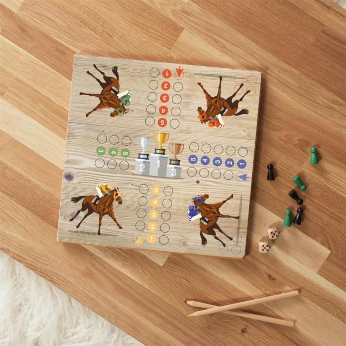 Paris Prix Jeu des Petits Chevaux  Vintage  29cm Multicolore