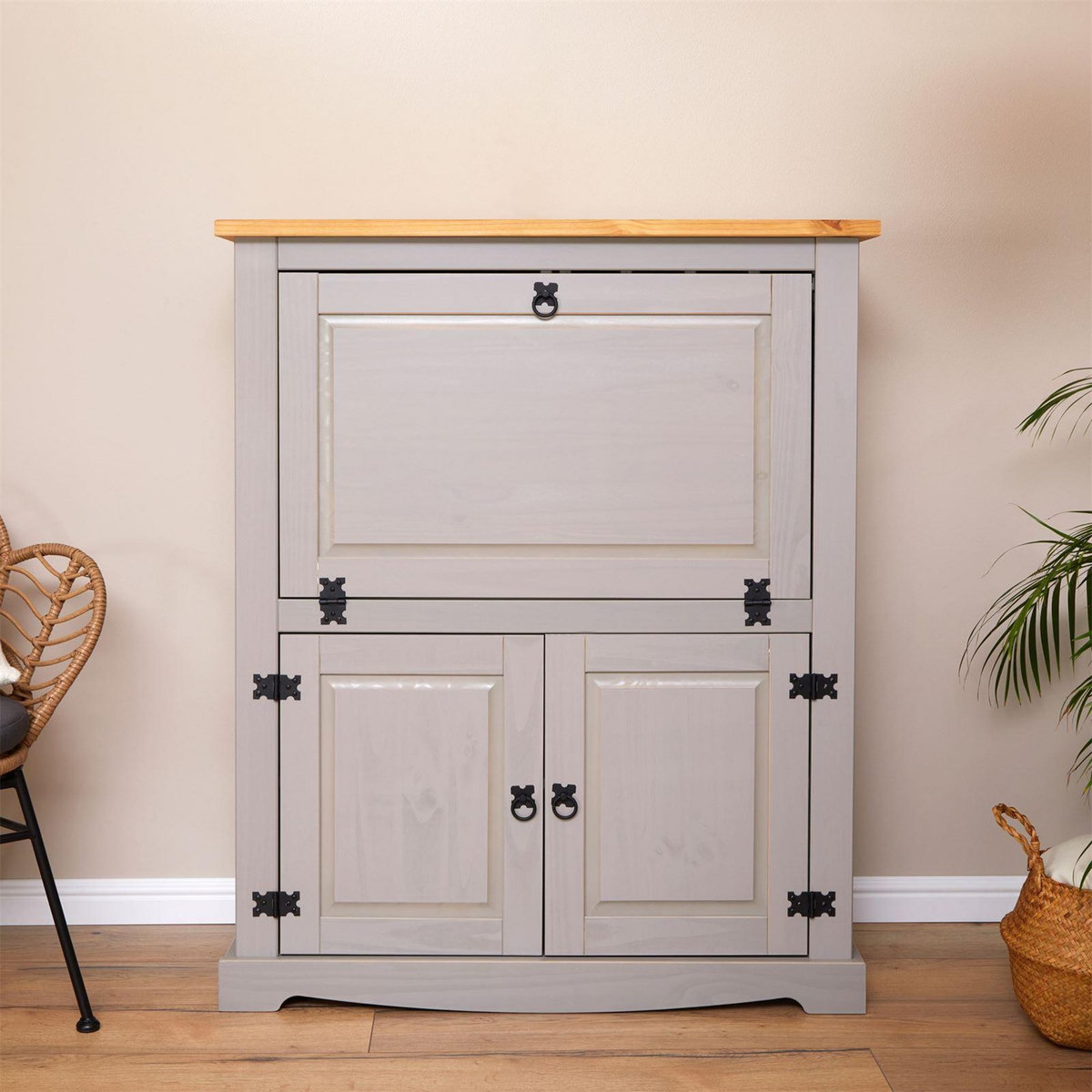 IDIMEX Meuble bar à vin en pin TEQUILA style mexicain