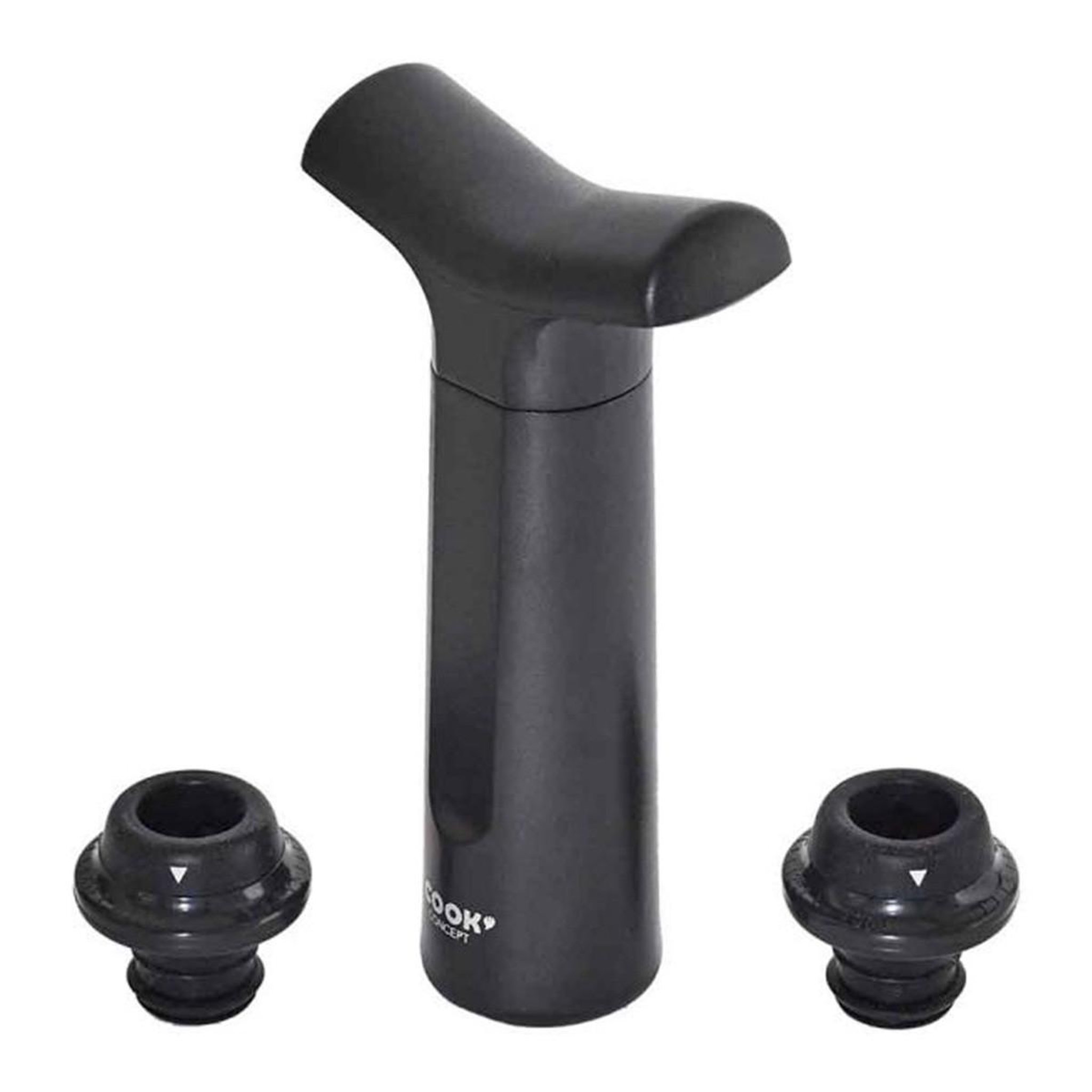 Voir la diapositive 1 : COOK CONCEPT Pompe à Vin Vide d'Air  2 Bouchons  16cm Noir