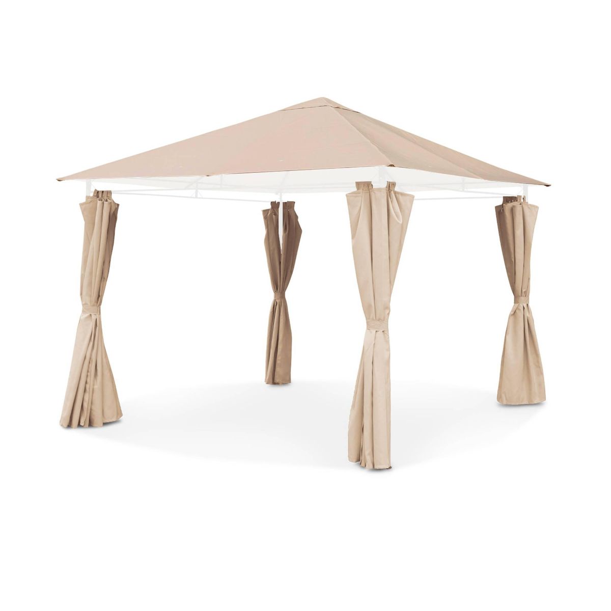 SWEEEK Ensemble complet toile de toit et rideaux pour tonnelle 3x3m Elusa - toile de rechange pergola, toile de remplacement