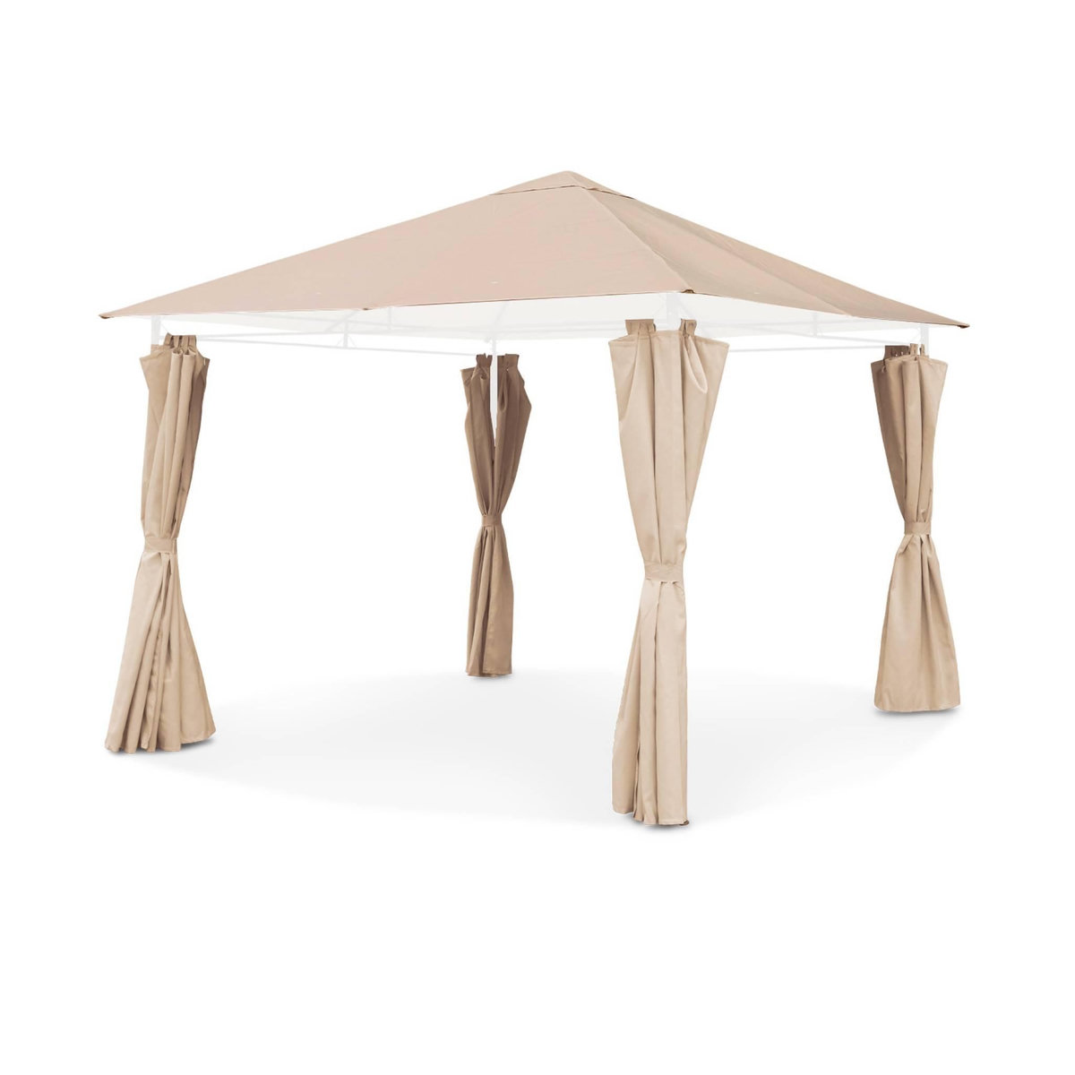 SWEEEK Ensemble complet toile de toit et rideaux pour tonnelle 3x3m Elusa - toile de rechange pergola, toile de remplacement