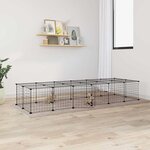VIDAXL Cage animaux de compagnie a 28 panneaux et porte Noir 35x35 cm