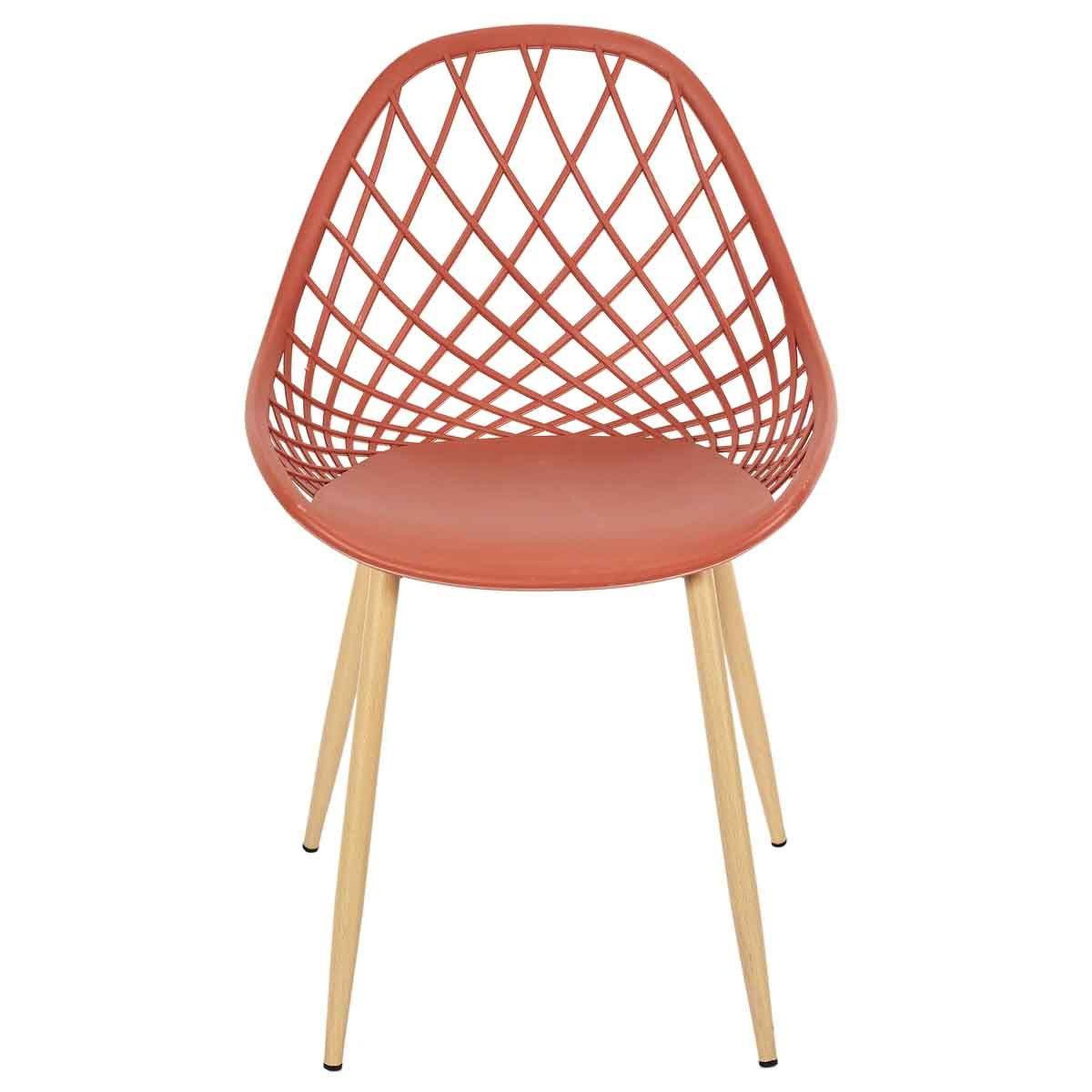 Voir la diapositive 3 : The Home Deco Factory Lot de 4 chaises design  malaga  80cm terracotta
