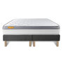Voir la diapositive 2 : SEPTNUITS Matelas + double sommier gris Memo Zen Mousse à mémoire de forme 5 zones de confort MAXI épaisseur