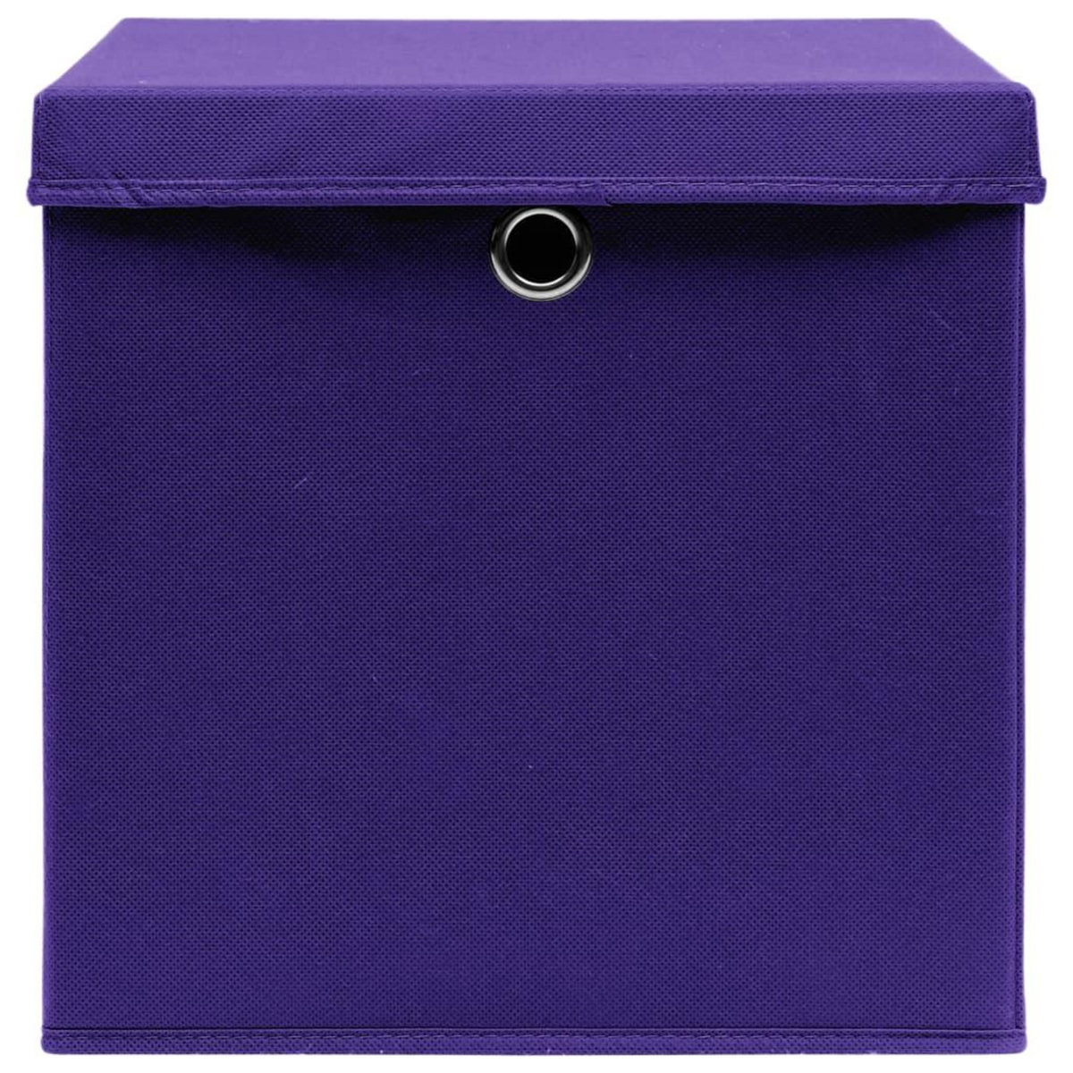 VIDAXL Boîtes de rangement et couvercles 4 pcs Violet 32x32x32cm Tissu