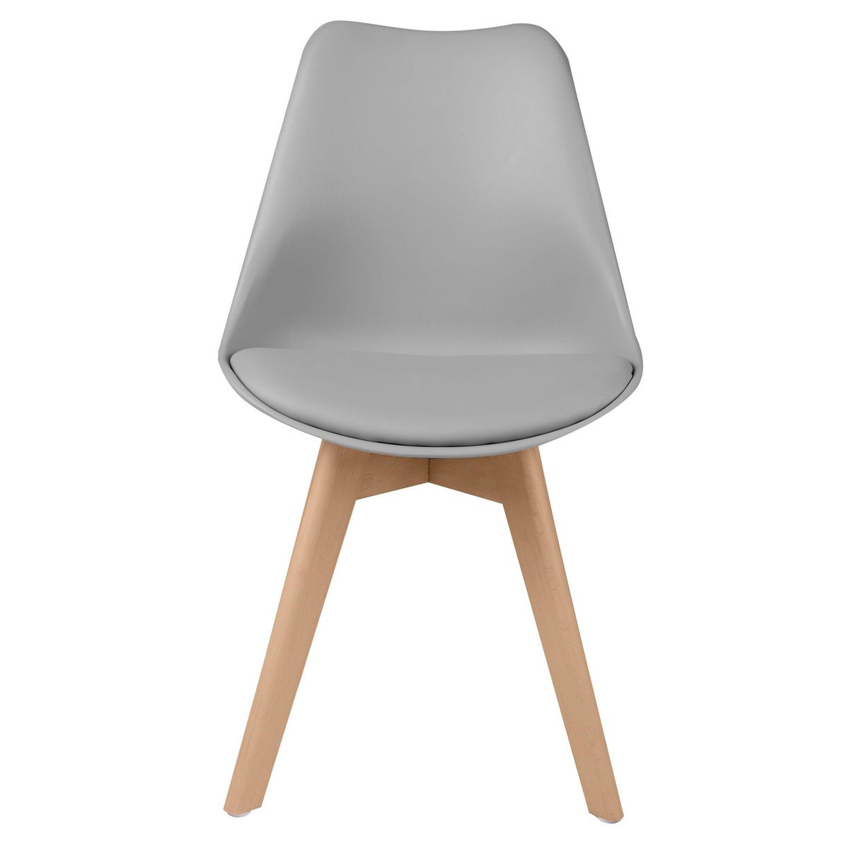 Rendez vous déco Lot de 2 chaises blanches et pieds bois - Skandi