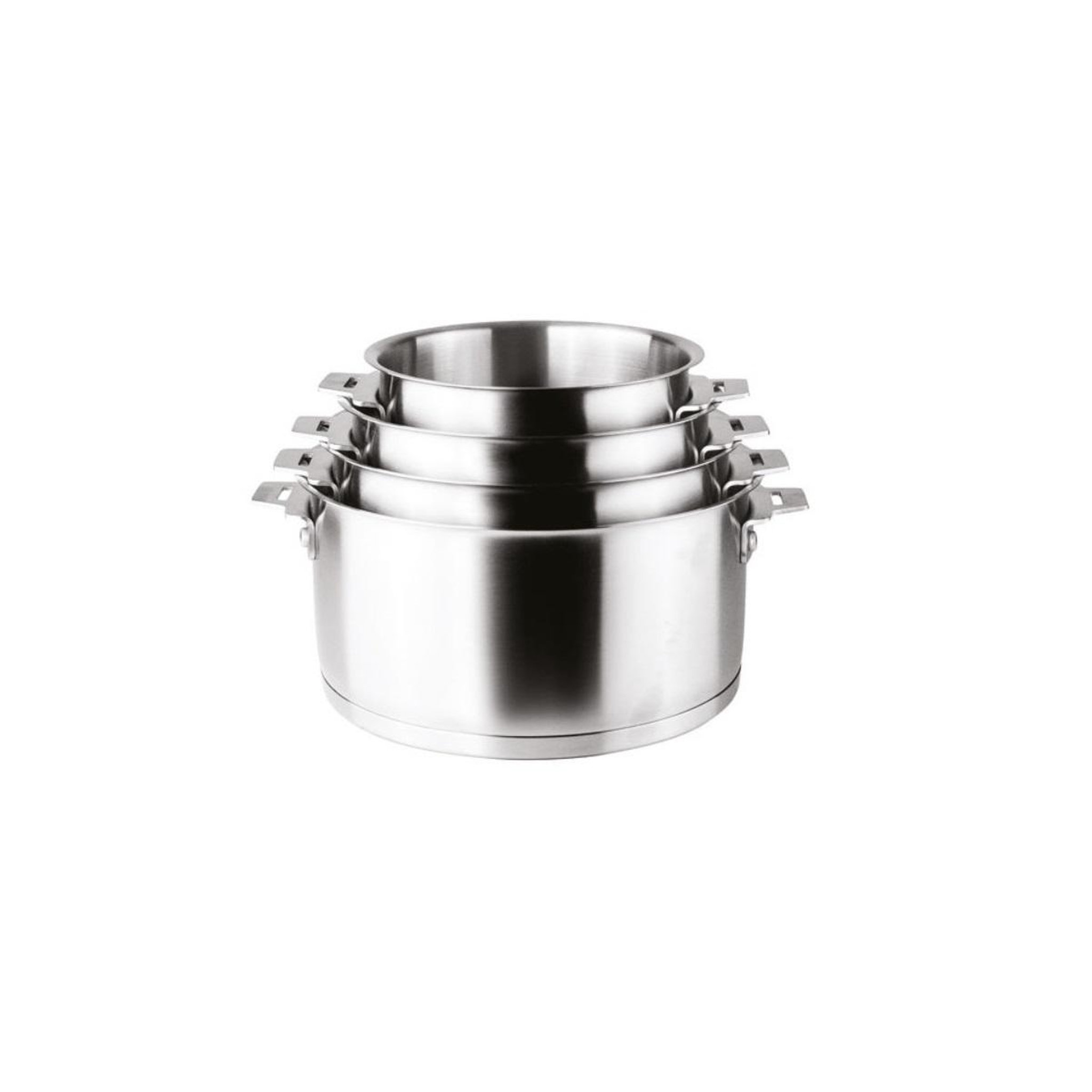 Voir la diapositive 3 : Lacor Set 3 casseroles inox 16 / 18 / 20 cm + poignée - 56610