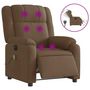 Voir la diapositive 2 : VIDAXL Fauteuil inclinable de massage electrique marron tissu