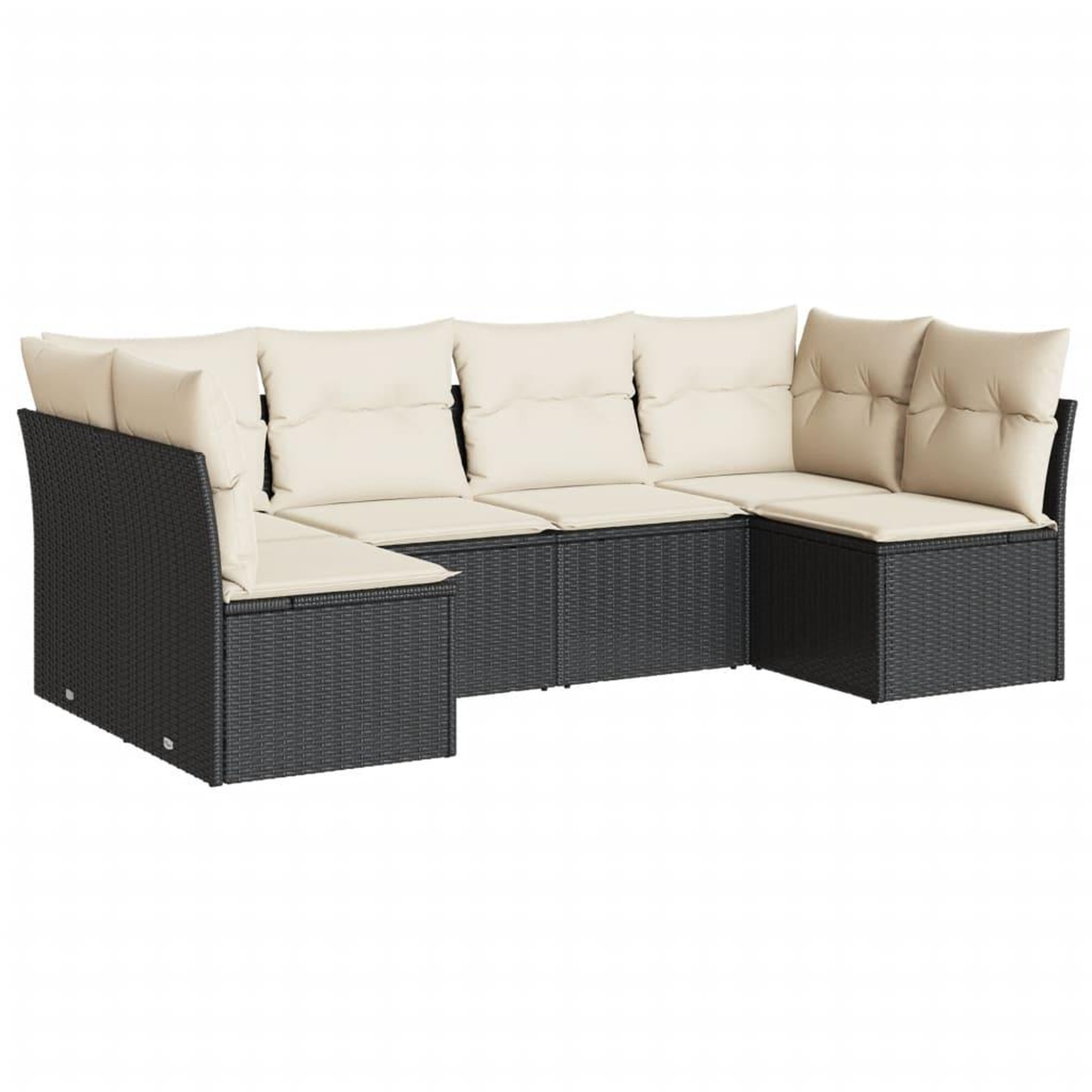 Voir la diapositive 2 : VIDAXL Salon de jardin 6 pcs avec coussins noir resine tressee
