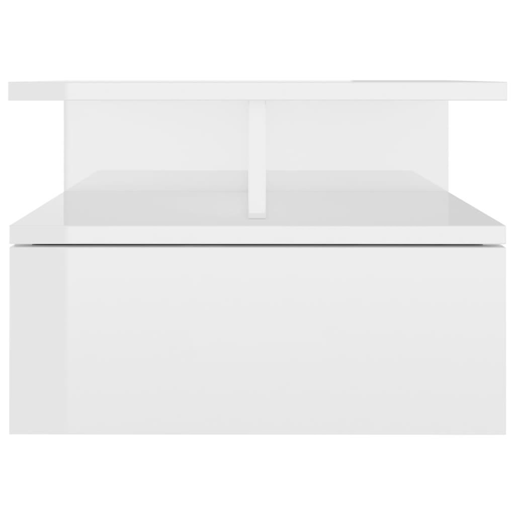 Voir la diapositive 4 : VIDAXL Table de chevet flottante Blanc brillant Bois d'ingenierie
