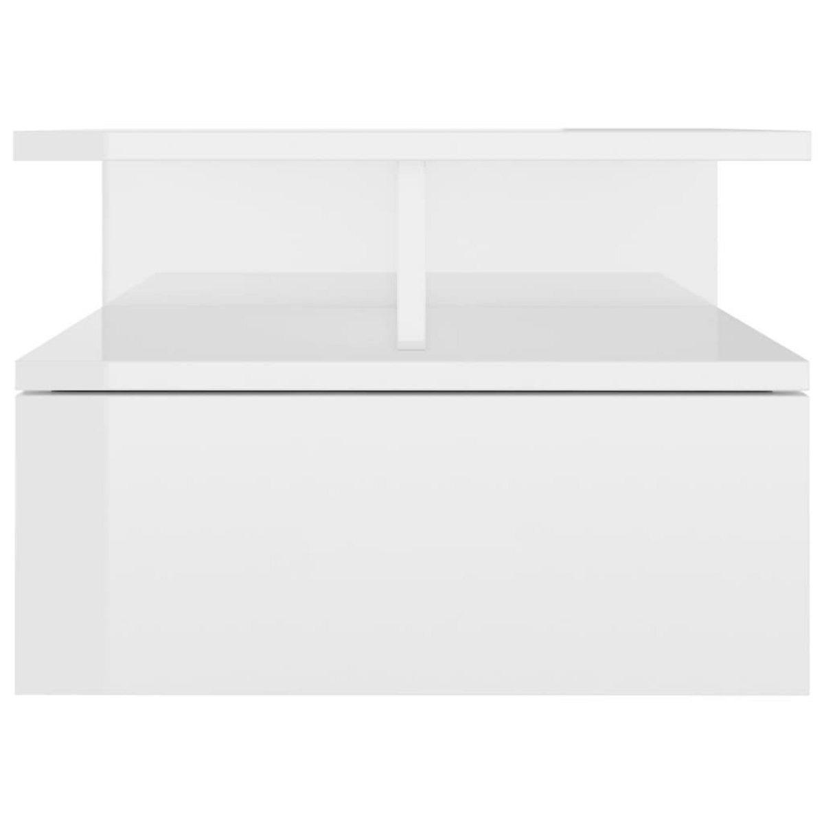 VIDAXL Table de chevet flottante Blanc brillant Bois d'ingenierie