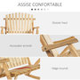 Voir la diapositive 4 : OUTSUNNY Fauteuil de jardin Adirondack à bascule 2 places rocking chair style néo-rétro assise dossier ergonomique bois naturel de pin