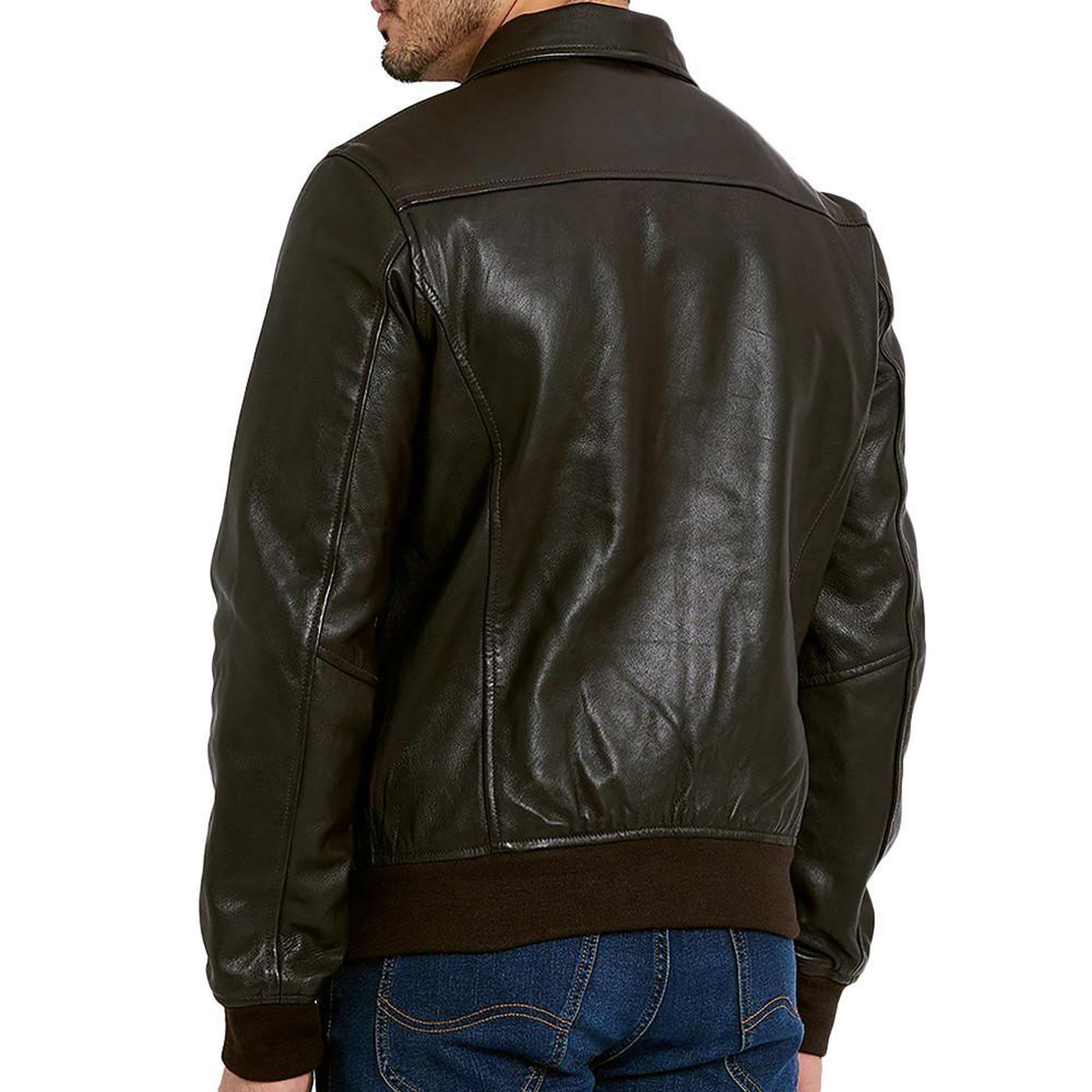 Voir la diapositive 2 : Schott Blouson cuir Marron Homme Schott Mens Leather Pilot