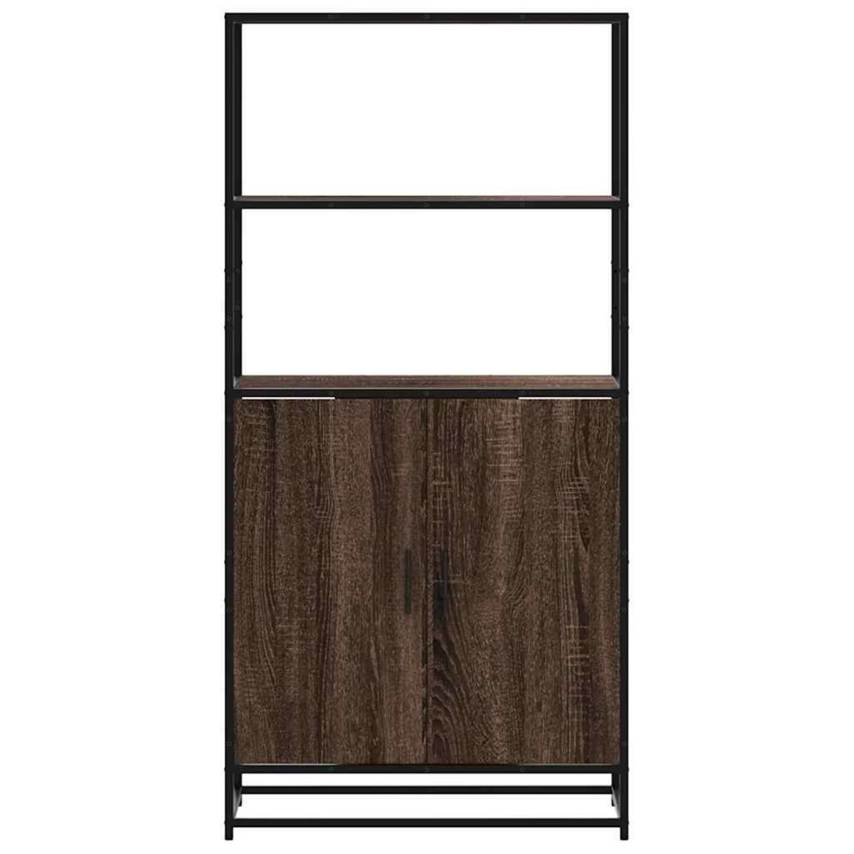 VIDAXL Buffet haut chene marron 68x35x139 cm bois d'ingenierie metal