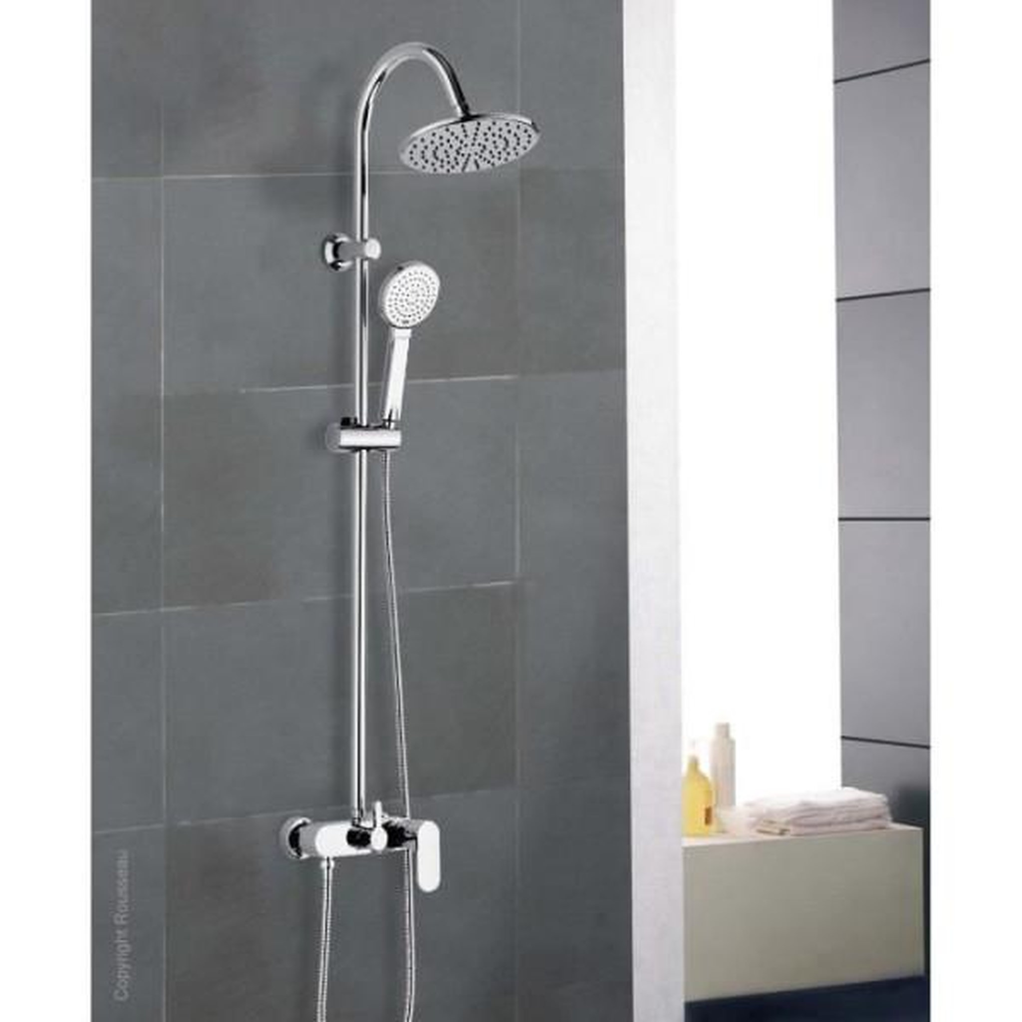 Voir la diapositive 2 : ROUSSEAU Rousseau colonne de douche avec robinet mitigeur mécanique dakota