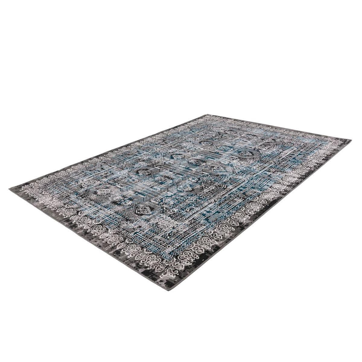 Paris Prix Tapis Imprimé Oriental à Poils Courts  Ariya  Bleu