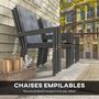 Voir la diapositive 5 : OUTSUNNY Ensemble salon de jardin repas - ensemble repas extérieur - 6 chaises empilables grande table effet bois - acier textilène gris
