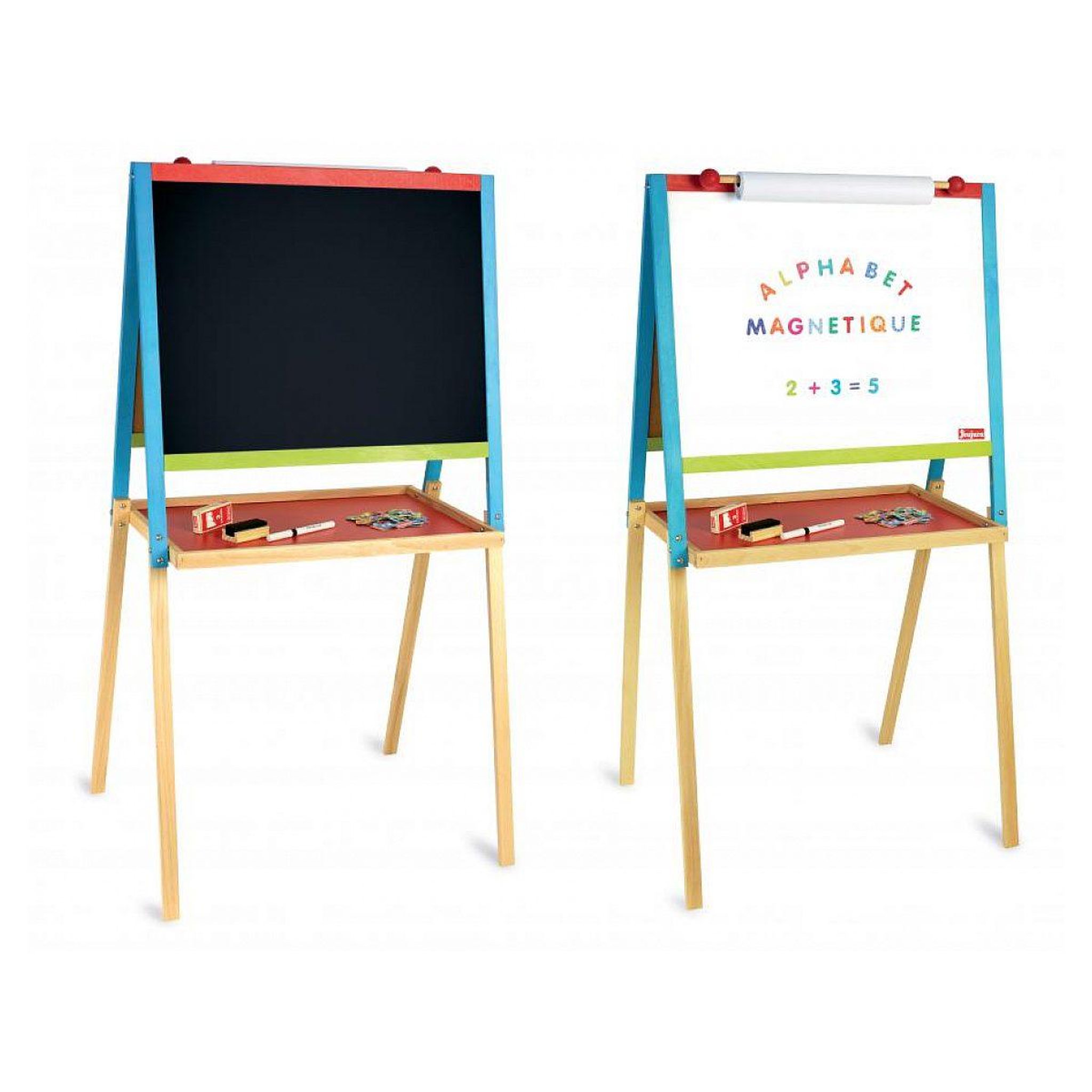 Voir la diapositive 4 : JeuJura Grand tableau multifonctions en bois