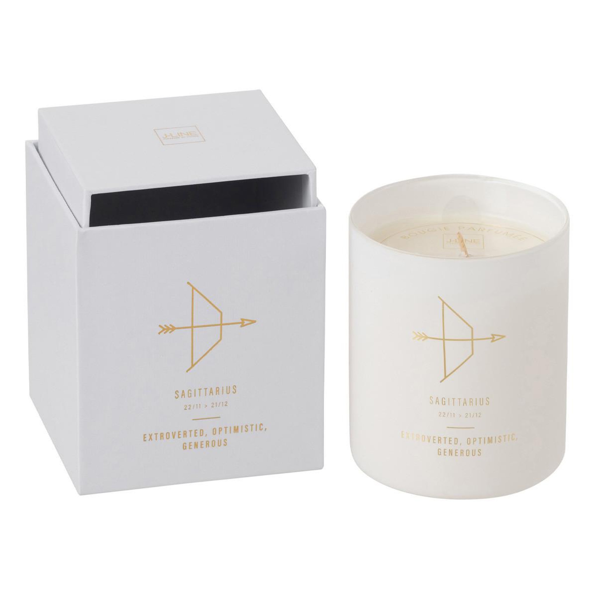Voir la diapositive 1 : J-LINE Bougie parfumée  sagittaire  10cm sapphire amber tea