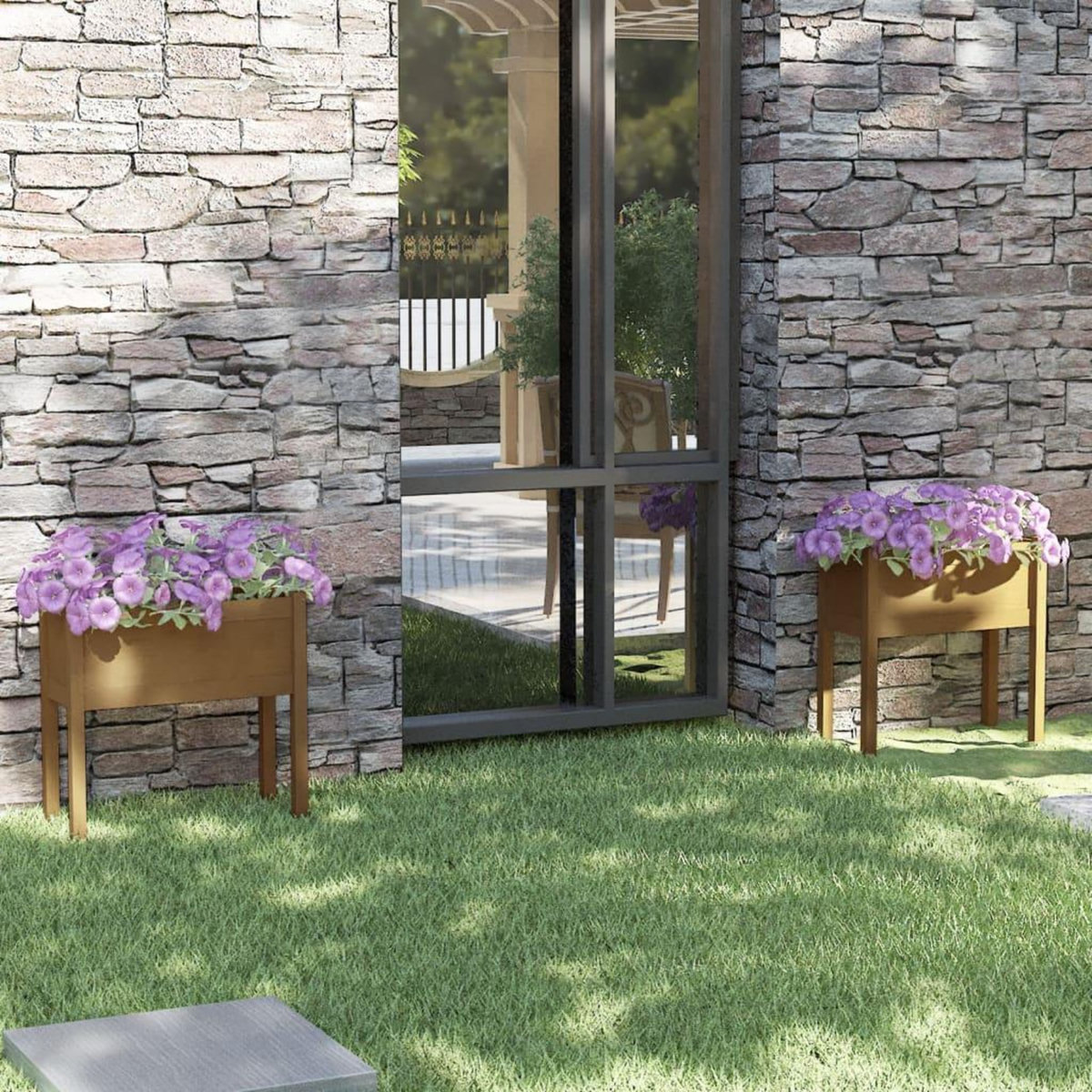 VIDAXL Jardinieres 2 pcs Marron miel 70x31x70 cm Bois de pin massif