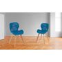 Voir la diapositive 1 : Lot de 2 chaises assise PU pieds bois massif NICKY