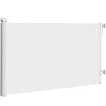 PAWHUT Barrière de sécurité chien rétractable 0-140 cm H.86 cm verrouillage auto alu PVC blanc
