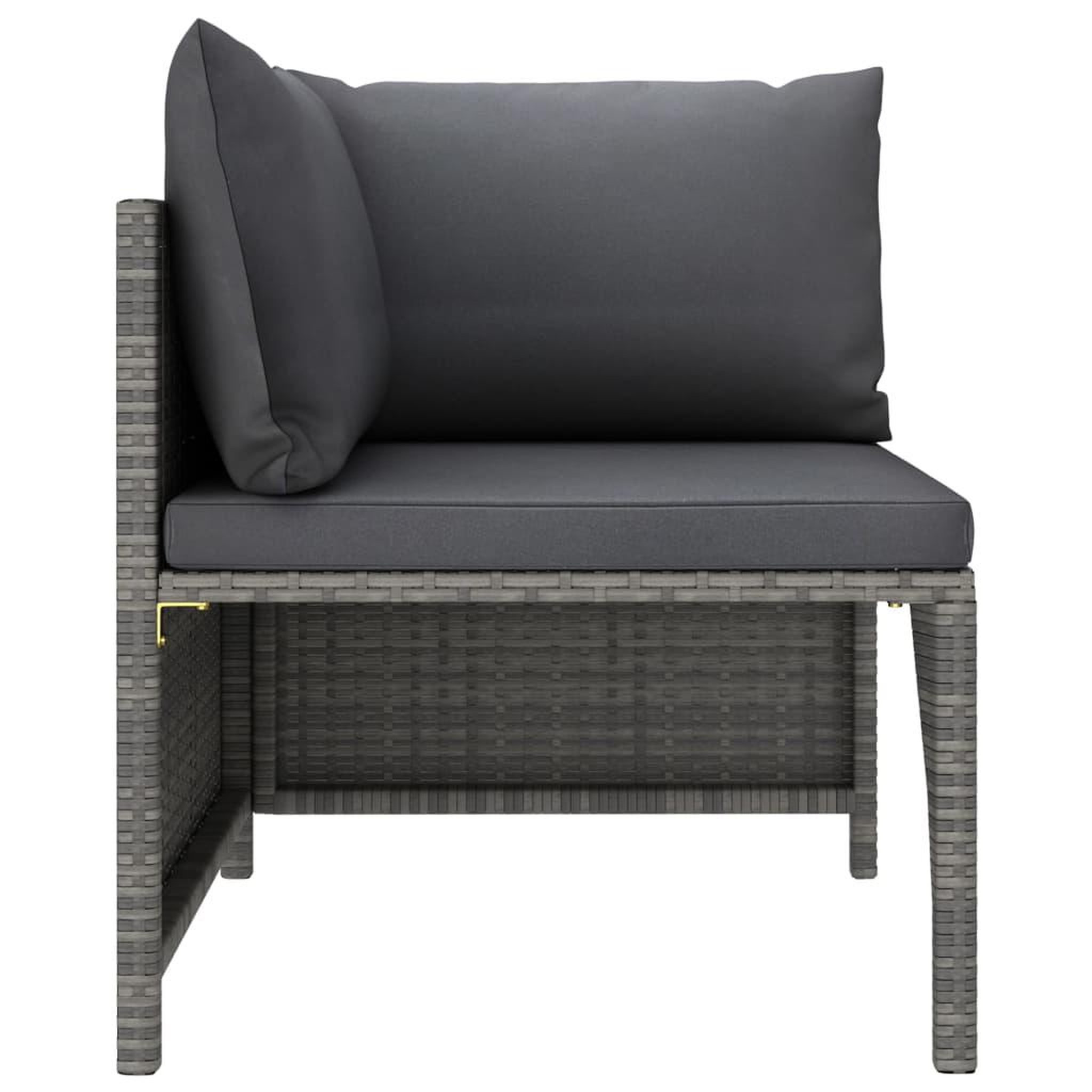 Voir la diapositive 4 : VIDAXL Canape de jardin a 2 places avec coussins Gris Resine tressee
