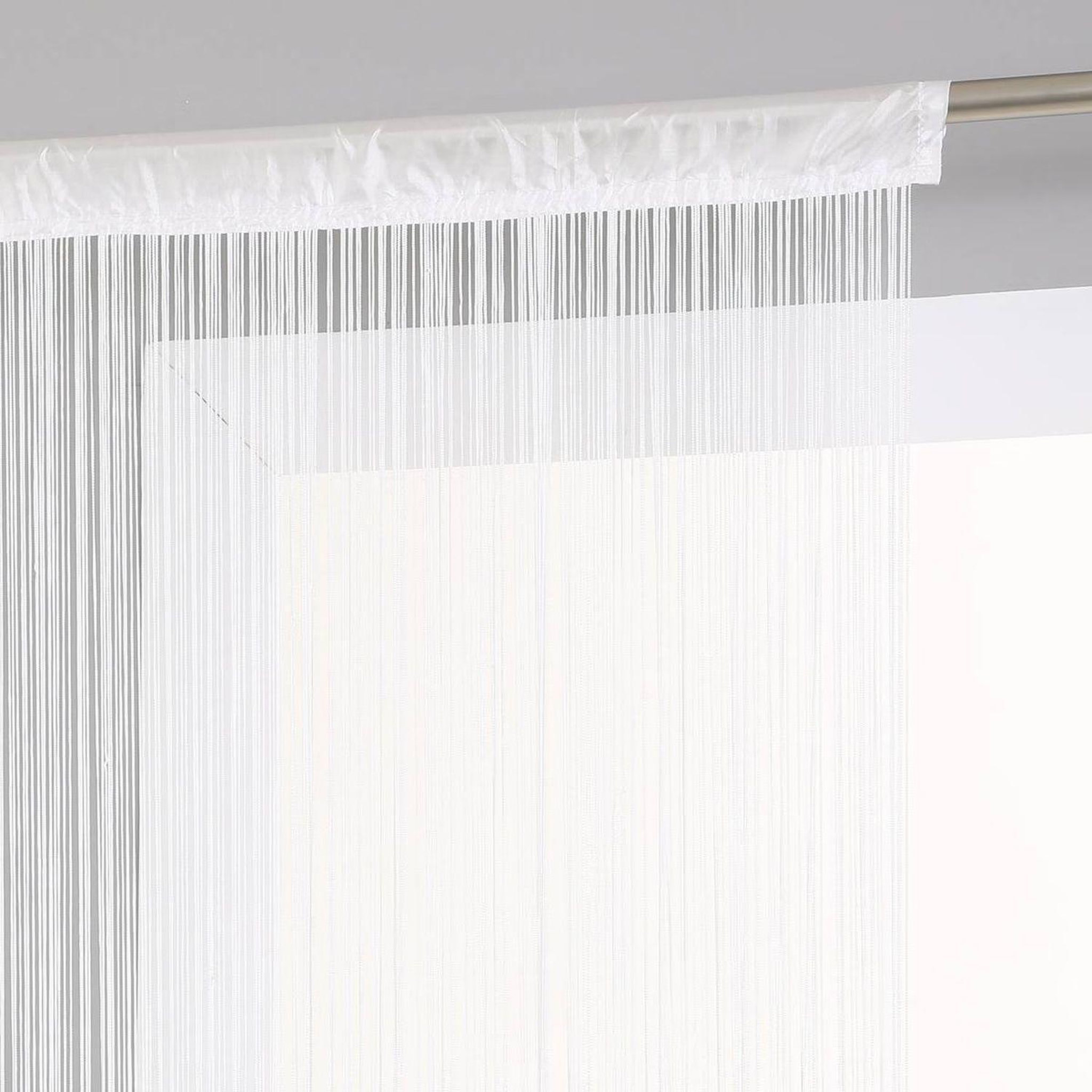 Voir la diapositive 2 : TOILINUX Lot de 2 rideaux fils décoratifs - 90 x 200 cm - blanc