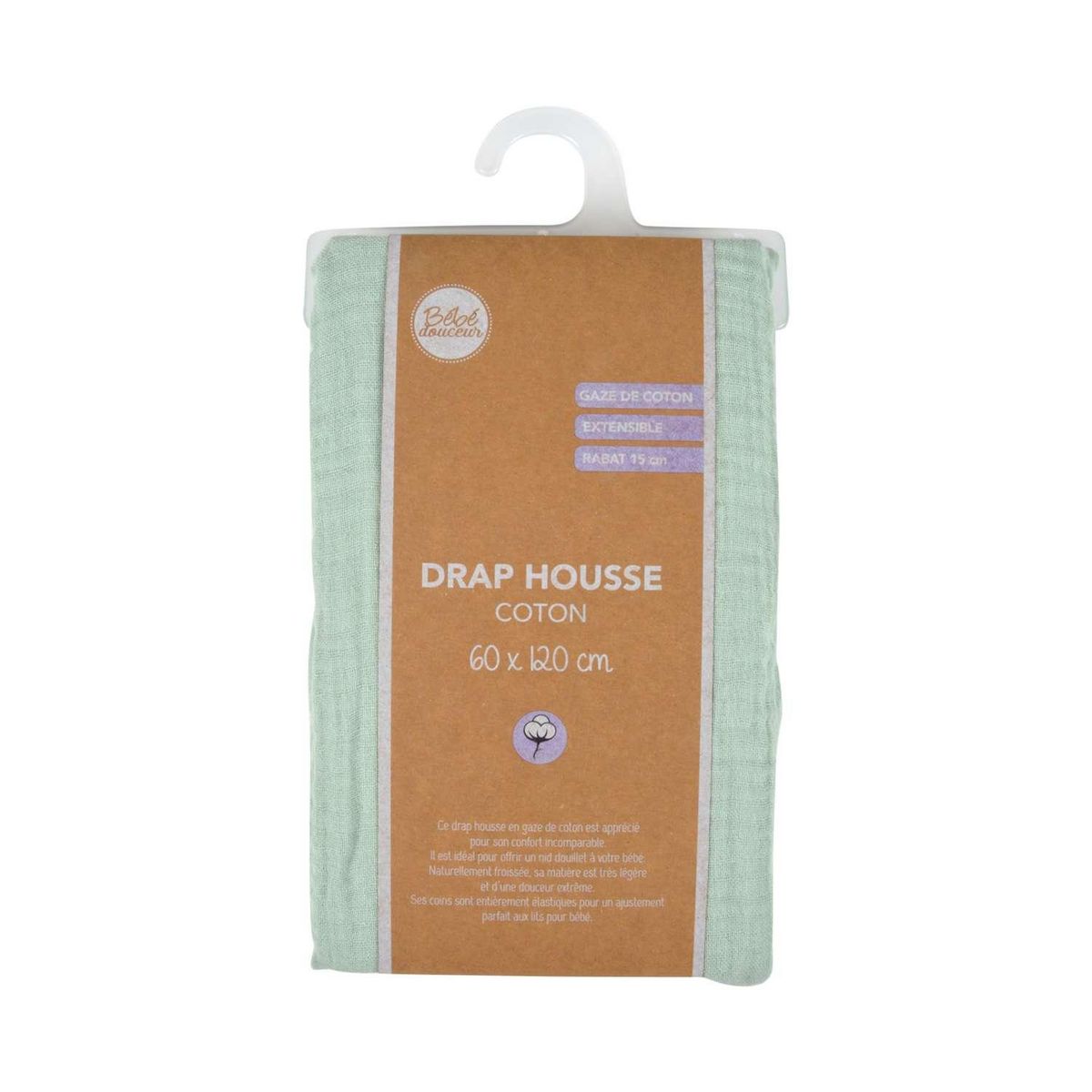 BEBE DOUCEUR Drap housse en gaze de coton - 100% Coton