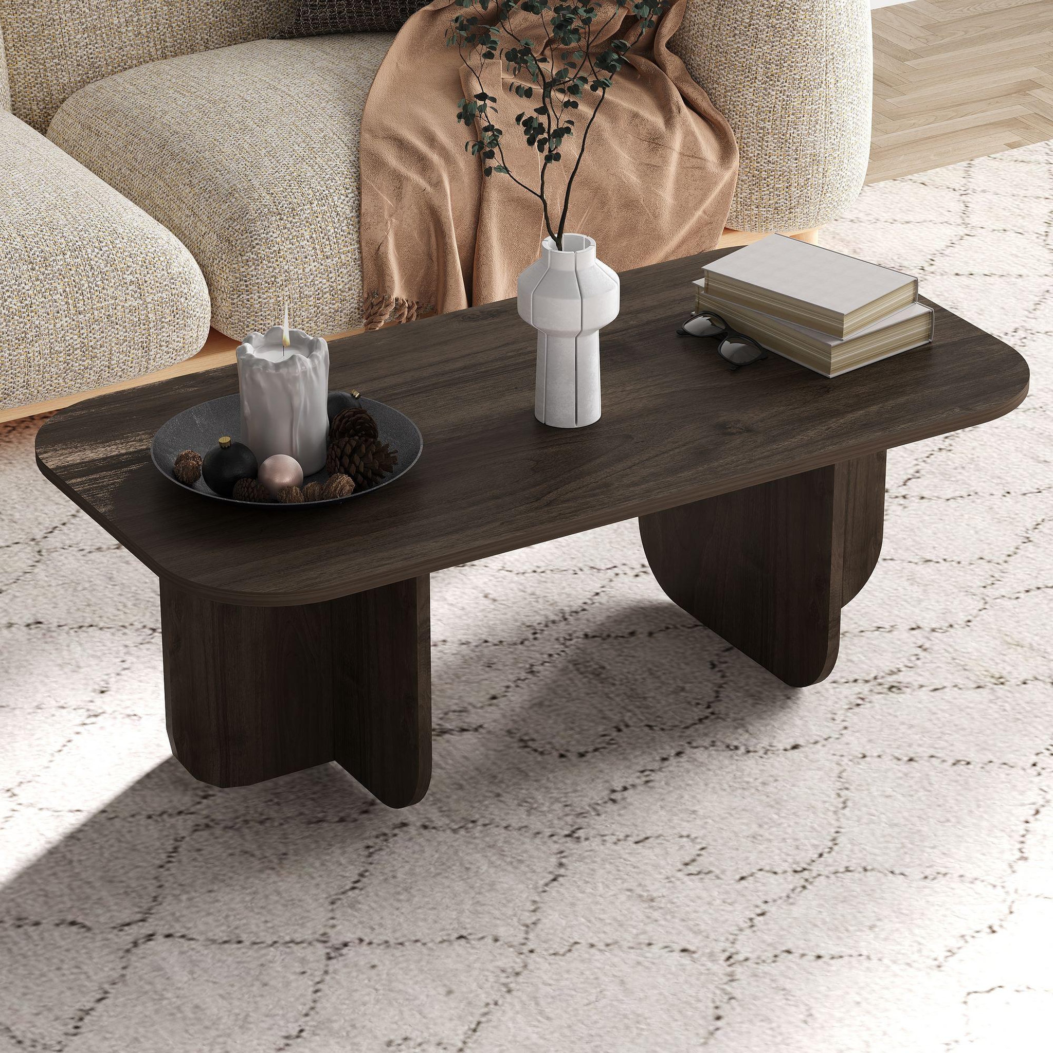 Voir la diapositive 4 : Habitat et Jardin Table basse en bois  becaj  - 120 x 60 x 41 cm - noyer