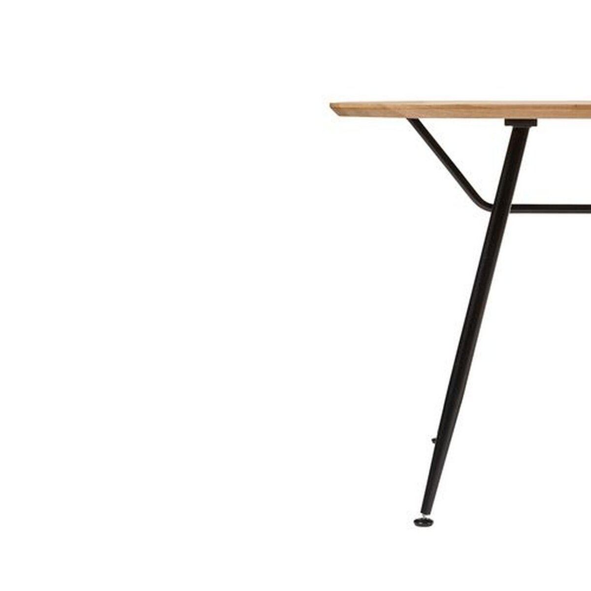 ATMOSPHERA Table à manger en bois et métal 6 personnes ROXAS - Beige et noir