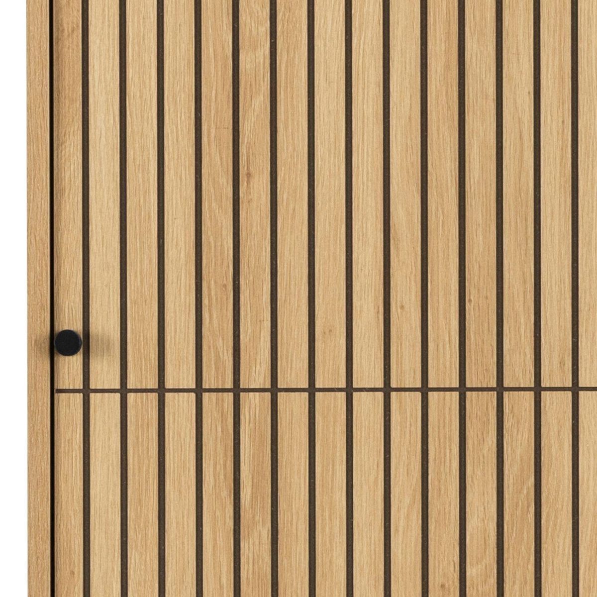 TOILINUX Armoire 2 portes et 2 étagères effet tasseaux BAÏKAL - Beige