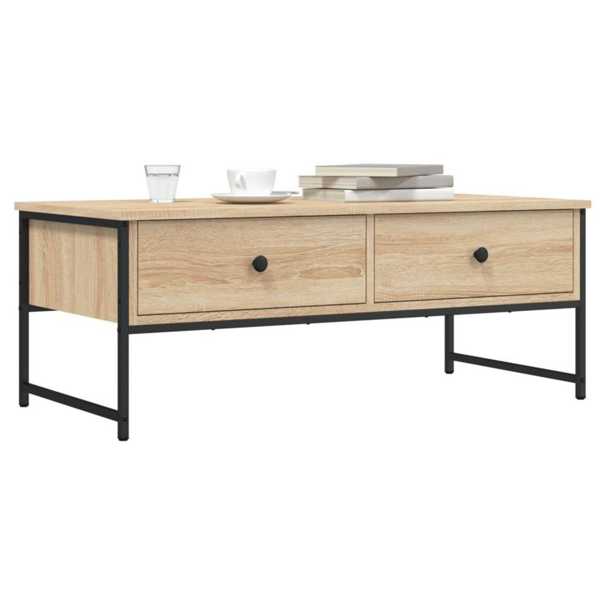 VIDAXL Table basse chene sonoma 101x49x39,5 cm bois d'ingenierie