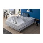 DEKO DREAM Pack pret a dormir ZEN - Matelas + sommier 140x190 + couette + 2 oreillers
