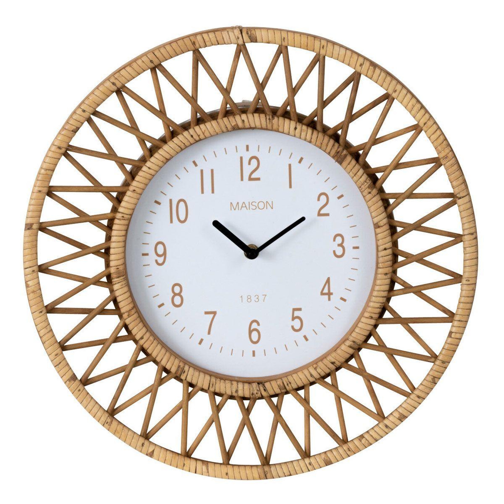 J-LINE Horloge murale en rotin  wonder  40cm naturel