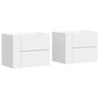 Voir la diapositive 2 : VIDAXL Tables de chevet murales 2 pcs blanc 45x30x35 cm