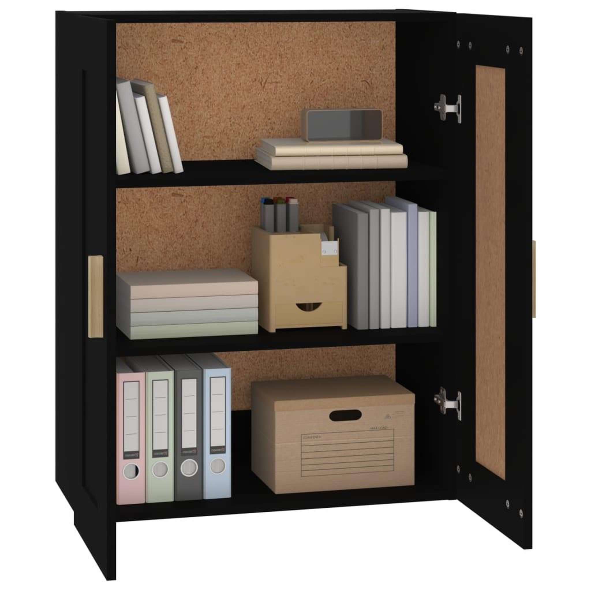 Voir la diapositive 4 : VIDAXL Armoire murale noir 69,5x32,5x90 cm bois d'ingenierie