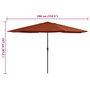 Voir la diapositive 6 : VIDAXL Parasol de jardin avec mat en metal 390 cm terre cuite