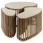 Voir la diapositive 2 : LISA DESIGN Jade - lot de 3 tables basses gigognes effet travertin - pieds en bois massif de manguier - 90, 70 et 50 cm