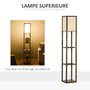 HOMCOM Lampadaire étagère lampe étagère 26L x 26l x 160H cm 3 étagères 4 niveaux MDF aspect bois vieilli