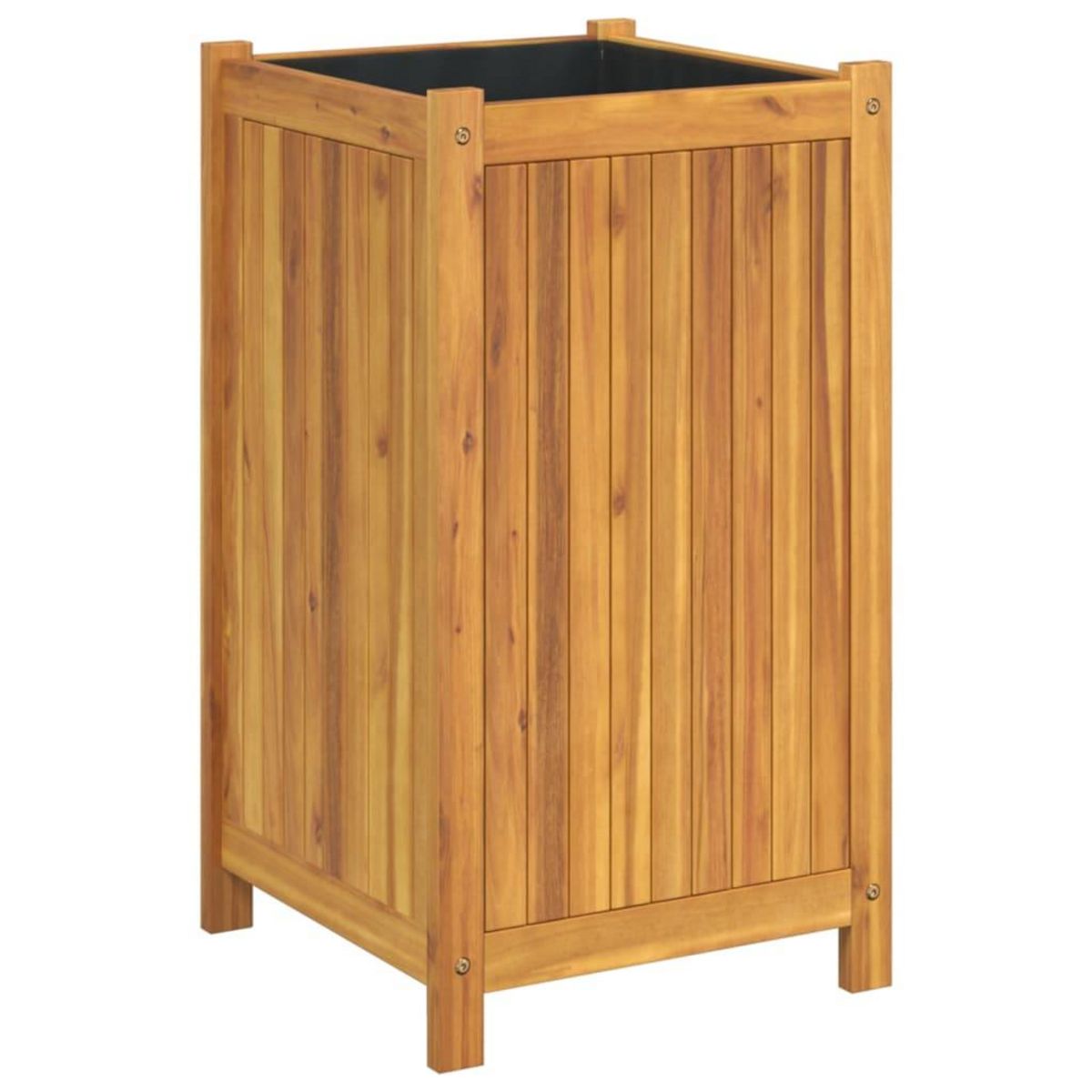 VIDAXL Jardiniere avec doublure 42x42x75 cm bois massif d'acacia