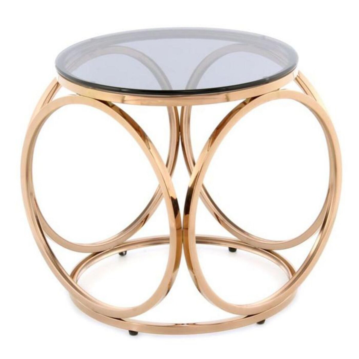 Paris Prix Table d'Appoint Design  Whitney  42cm Gris & Or Rose