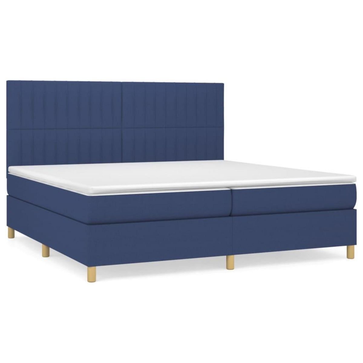 VIDAXL Sommier a lattes de lit avec matelas Bleu 200x200 cm Tissu