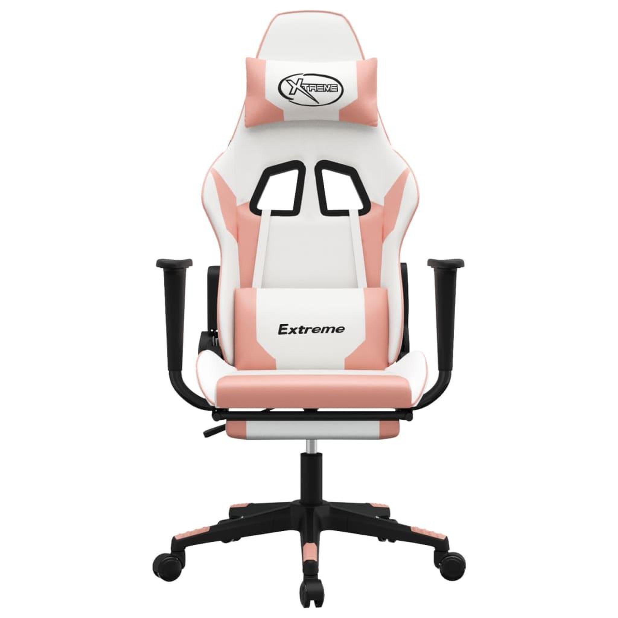 Voir la diapositive 4 : VIDAXL Chaise de jeu de massage avec repose-pied Blanc rose Similicuir