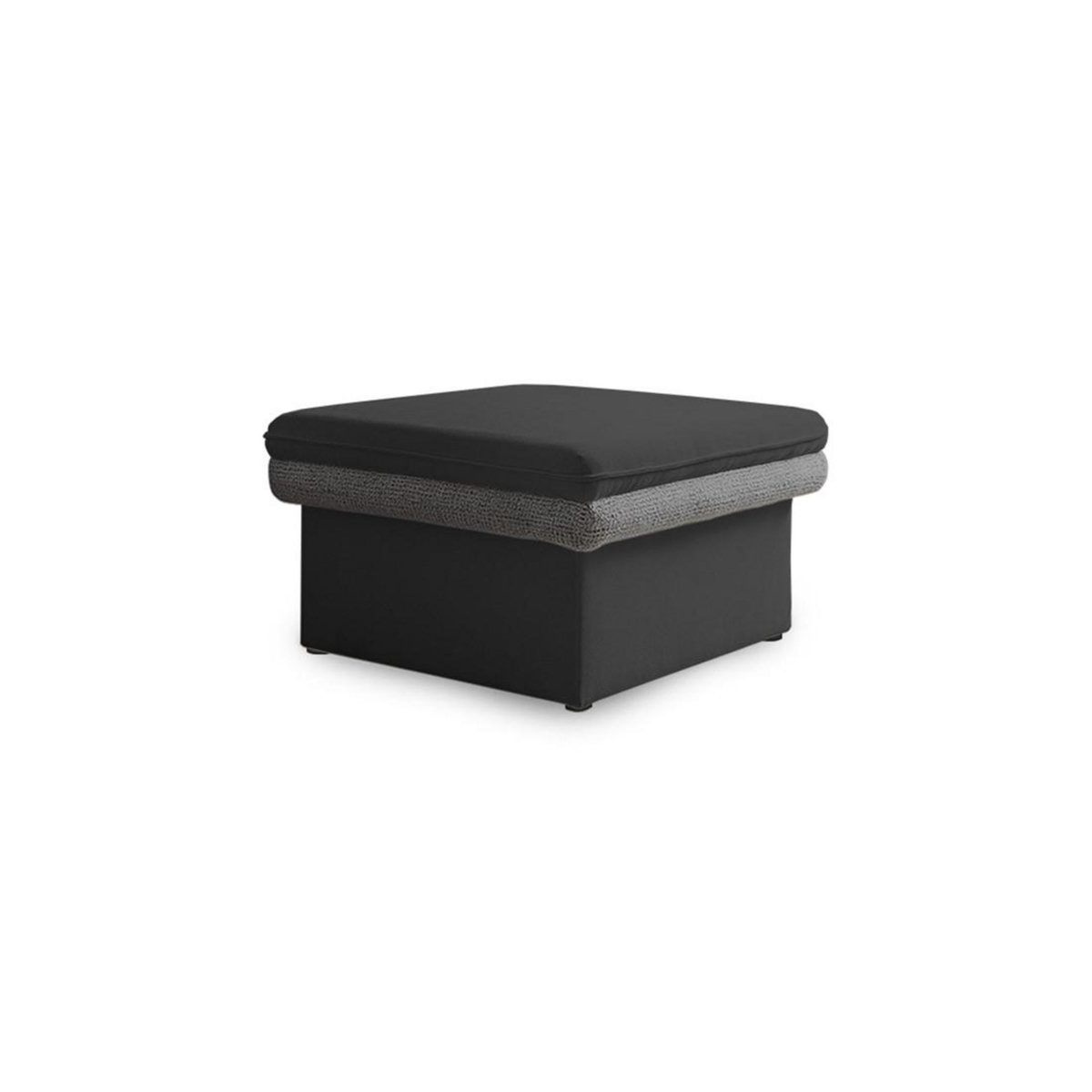 BEST MOBILIER Wilson - pouf avec rangement en tissu et tissu texturé