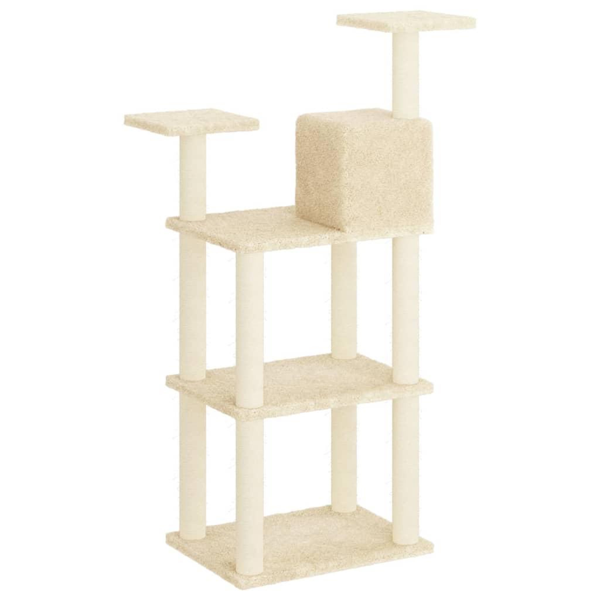 Voir la diapositive 5 : VIDAXL Arbre a chat avec griffoirs en sisal creme 118,5 cm