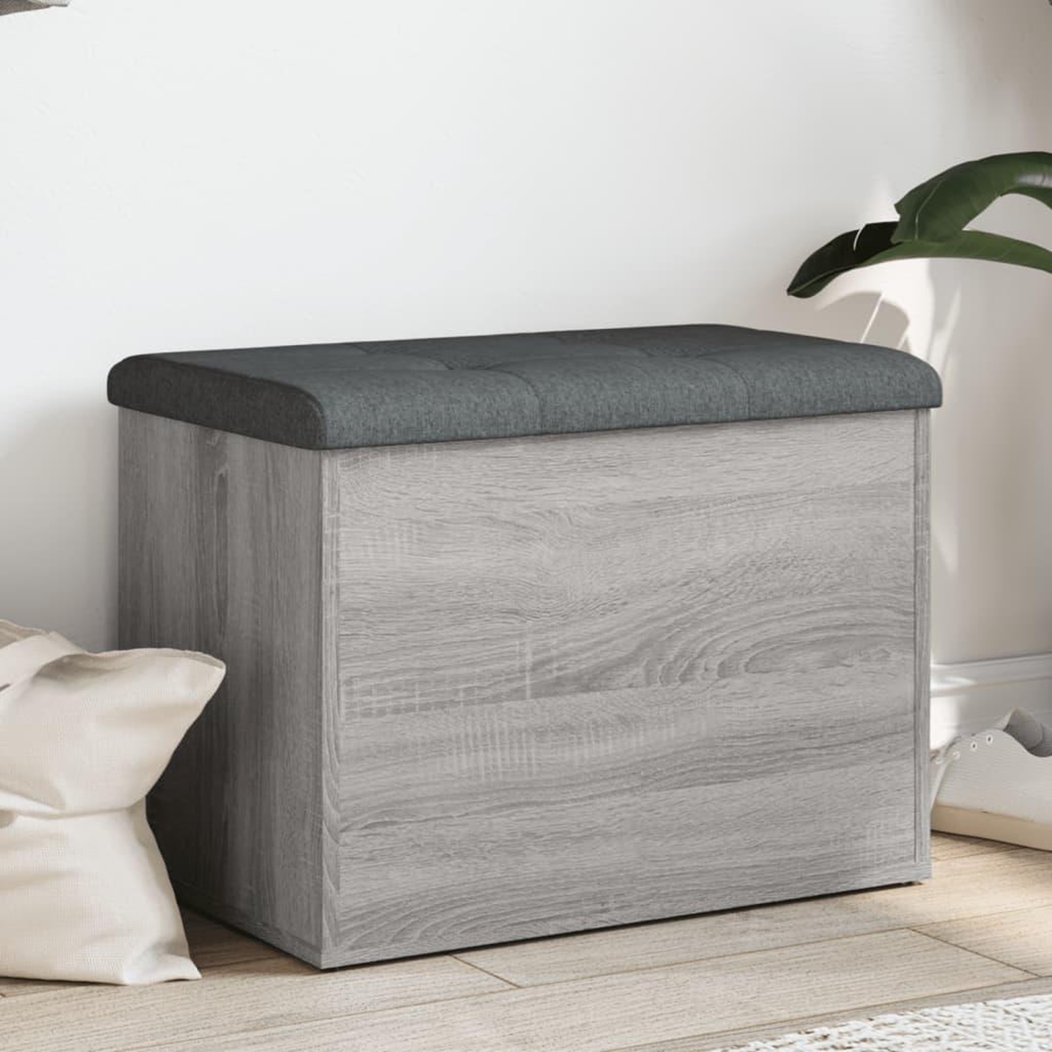 VIDAXL Banc de rangement sonoma gris 62x42x45 cm bois d'ingenierie