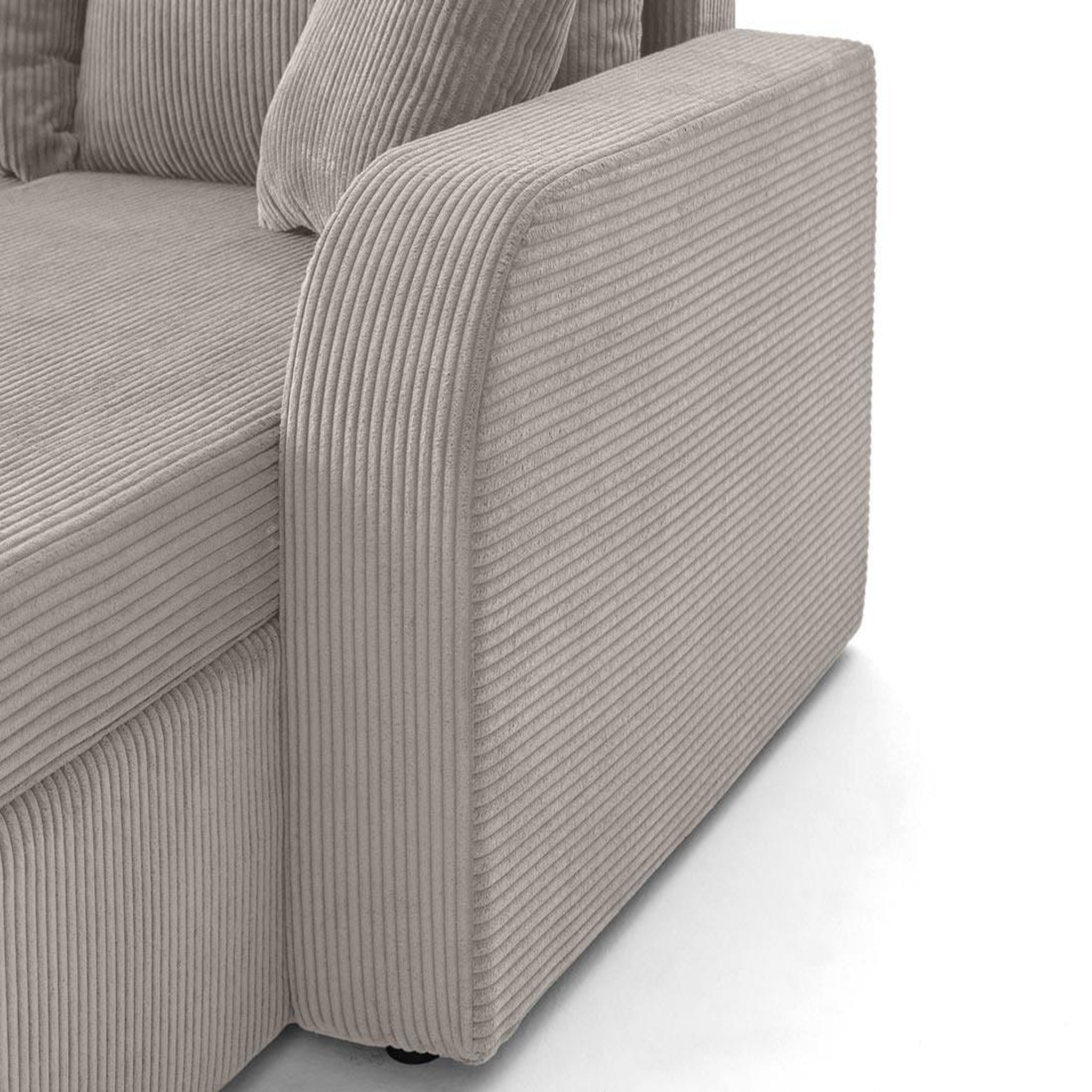 Voir la diapositive 5 : BEST MOBILIER Valos - canapé d'angle réversible - 4 places - convertible avec coffres - en velours côtelé